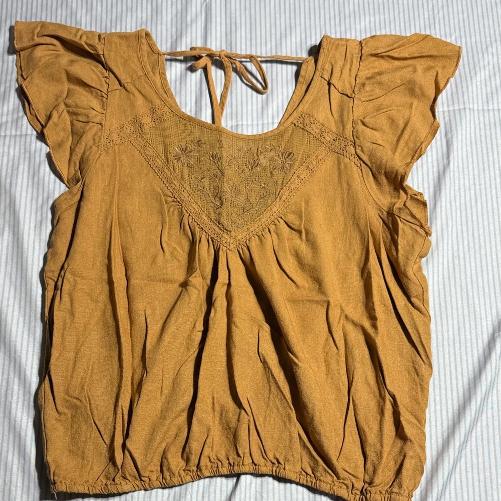 Love on a Hanger Golden Embroidered Blouse